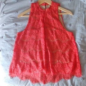 Red Lace Top